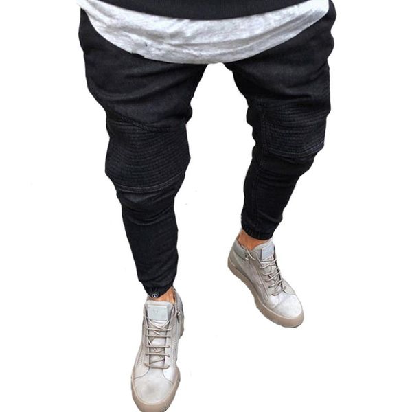 men's jeans mens skinny black fashion slim fit pleated high waisted men casual ankles elastic denim pencil pants, Blue
men's jeans mens skinny black fashion slim fit pleated high waisted men casual ankles elastic denim pencil pants, Blue