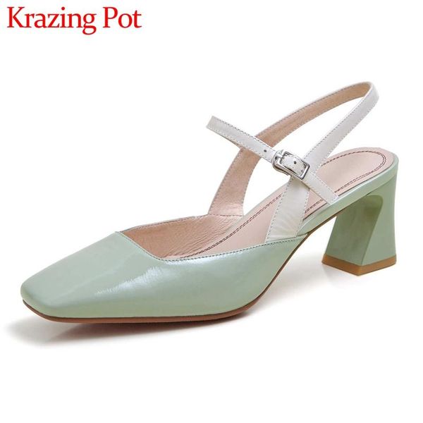 dress shoes krazing pot 2021 summer sandals women natural leather square toe high heels mixed color simple style beauty lady brand l61, Black
dress shoes krazing pot 2021 summer sandals women natural leather square toe high heels mixed color simple style beauty lady brand l61, Black