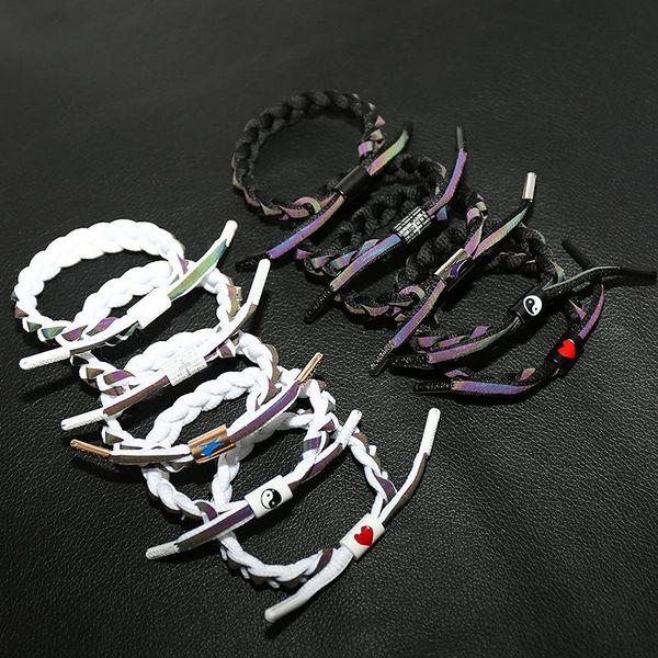 tennis crafts holographic reflection cords women men bracelets 16-22cm adjustable heart/cross/yinyang charms bangles for night club bar, Golden;silver
tennis crafts holographic reflection cords women men bracelets 16-22cm adjustable heart/cross/yinyang charms bangles for night club bar, Golden;silver