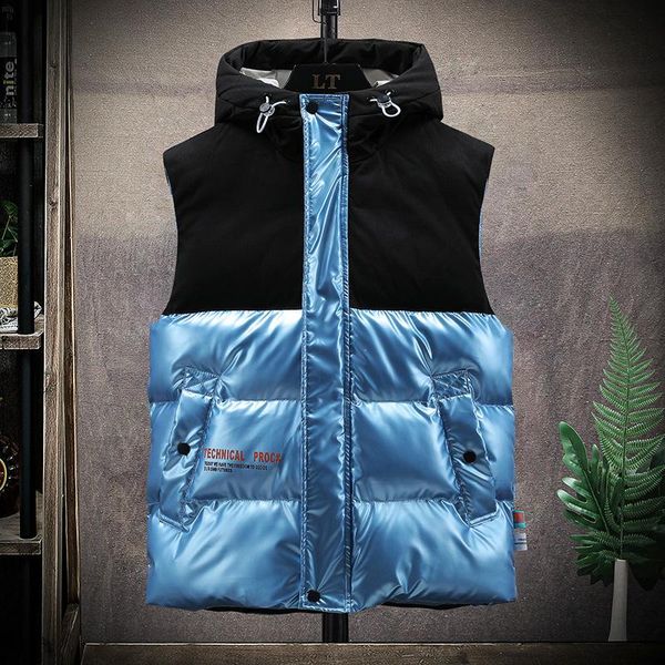 men's vests 2022 arrival autumn winter vest down cotton coat hood waistcoat fashion patchwork warm sleeveless jacket, Black;white
men's vests 2022 arrival autumn winter vest down cotton coat hood waistcoat fashion patchwork warm sleeveless jacket, Black;white