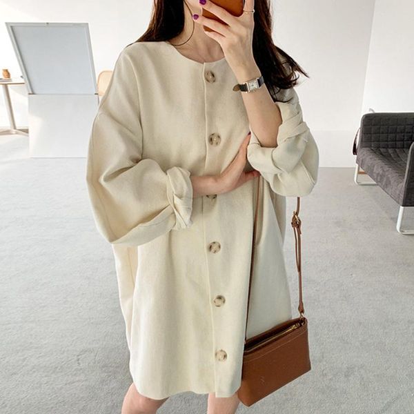 plus size dresses korean chic autumn pure color wild simple round neck single-breasted loose gentle puff sleeve medium dress female, Black
plus size dresses korean chic autumn pure color wild simple round neck single-breasted loose gentle puff sleeve medium dress female, Black