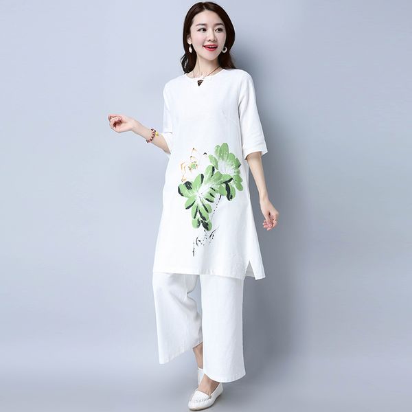 spring summer women sets elegant cotton and linen loose long blouse shirts+female wide leg pants trousers two piece 210423, White
spring summer women sets elegant cotton and linen loose long blouse shirts+female wide leg pants trousers two piece 210423, White