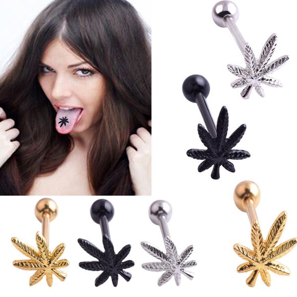 popular 1pc leaves tongue piercing rings studs stainless steel fashionable tongue navel bar body jewelry for women men, Golden;silver
popular 1pc leaves tongue piercing rings studs stainless steel fashionable tongue navel bar body jewelry for women men, Golden;silver