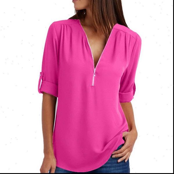 autumn plus size womens blouses long sleeve loose chiffon casual v neck zipper irregular, White
autumn plus size womens blouses long sleeve loose chiffon casual v neck zipper irregular, White