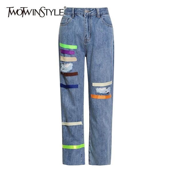 casual patchwork hole jeans for women high waist straight denim wide leg pants female fashion clothing 210521, Blue
casual patchwork hole jeans for women high waist straight denim wide leg pants female fashion clothing 210521, Blue