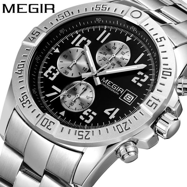 wristwatches megir date chronograph mens watches steel strap quartz men male watch military army sport clock box 2030, Slivery;brown
wristwatches megir date chronograph mens watches steel strap quartz men male watch military army sport clock box 2030, Slivery;brown