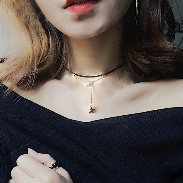 jewelry fashion trend star fringed choker modern neck necklace accessories x-6 champagne gold with black crystal chokers, Golden;silver
jewelry fashion trend star fringed choker modern neck necklace accessories x-6 champagne gold with black crystal chokers, Golden;silver
