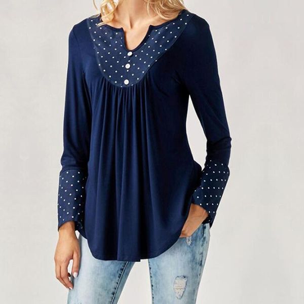 women's blouses & shirts shirt polka dot women v neck long sleeve pleated casual loose female blouse fashion autumn lady plus size, White
women's blouses & shirts shirt polka dot women v neck long sleeve pleated casual loose female blouse fashion autumn lady plus size, White