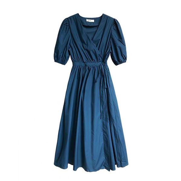 blue black v neck short sleeve midi dress empire summer elegant wrap d1668 210514, Black;gray
blue black v neck short sleeve midi dress empire summer elegant wrap d1668 210514, Black;gray