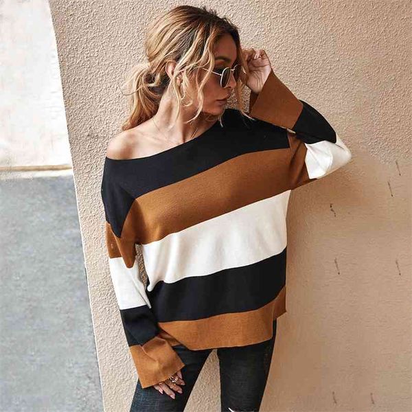 casual patchwork knit pullovers women sweater stripe autumn winter fashion o-neck sweater women's pullovers knitted 210514, White;black
casual patchwork knit pullovers women sweater stripe autumn winter fashion o-neck sweater women's pullovers knitted 210514, White;black