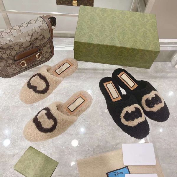 high version double autumn and winter wool shoes women's lamb baotou flat slippers wear thick bottom lazy, Black
high version double autumn and winter wool shoes women's lamb baotou flat slippers wear thick bottom lazy, Black