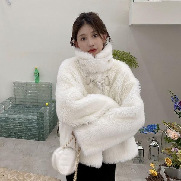 women's fur & faux 100% real sheep shearing coat women elegant coats famale short white wool jacket ladies korean outwear manteau femme, Black
women's fur & faux 100% real sheep shearing coat women elegant coats famale short white wool jacket ladies korean outwear manteau femme, Black