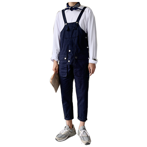 men's pants high street loose student bib male trend tooling casual nine-point beam trousers, Black
men's pants high street loose student bib male trend tooling casual nine-point beam trousers, Black