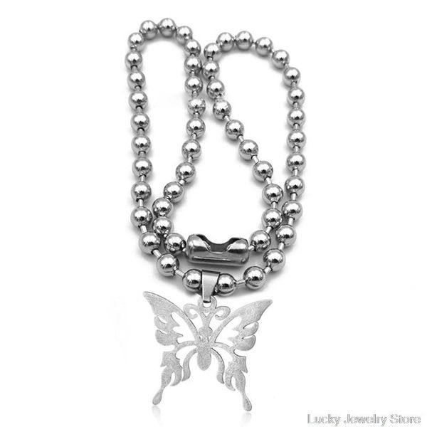 punk rock sweet butterfly stainless steel pendant necklace streetwear ball chain polishing fashion f05 21 necklaces, Silver
punk rock sweet butterfly stainless steel pendant necklace streetwear ball chain polishing fashion f05 21 necklaces, Silver