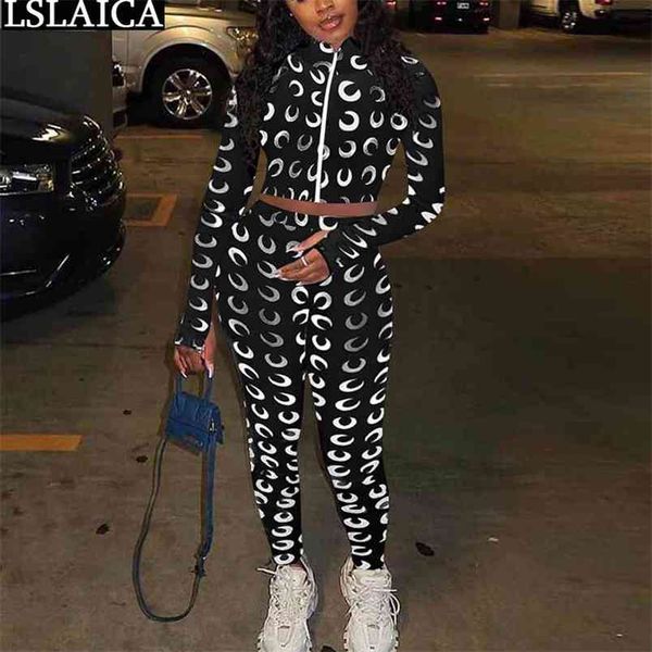 fitness sportswear fashion two piece set women tracksuit autumn print zipper lady outfits long sleeve and pants casual 210515, White
fitness sportswear fashion two piece set women tracksuit autumn print zipper lady outfits long sleeve and pants casual 210515, White