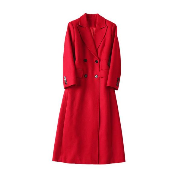 women's wool & blends 2021 autumn winter women red overcoat elegant ladies double breasted long jackets and coats, Black
women's wool & blends 2021 autumn winter women red overcoat elegant ladies double breasted long jackets and coats, Black