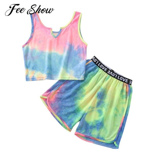 running sets kids girls summer sport clothes set tracksuit sleeveless crop vest with letter print shorts tie dye outfit outdoor cute wea, Black;blue
running sets kids girls summer sport clothes set tracksuit sleeveless crop vest with letter print shorts tie dye outfit outdoor cute wea, Black;blue