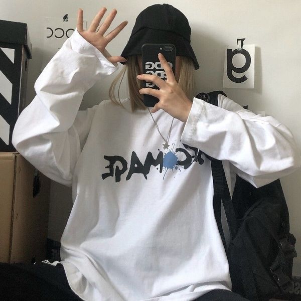 women's hoodies & sweatshirts simple letter long sleeve t-shirt women's loose korean man fall 2021 punk gothic pop hip hop graffit, Black
women's hoodies & sweatshirts simple letter long sleeve t-shirt women's loose korean man fall 2021 punk gothic pop hip hop graffit, Black