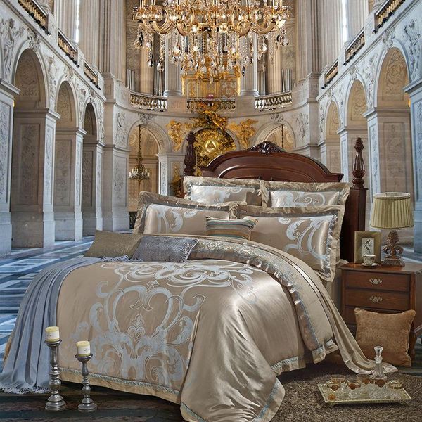 bedding sets fashion low-key luxury silk satin jacquard set quilt number king embroidered bed sheet/fitting sheet
bedding sets fashion low-key luxury silk satin jacquard set quilt number king embroidered bed sheet/fitting sheet