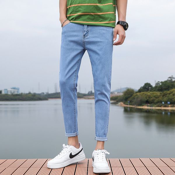 summer men's cropped jeans korean fashion slim fit loose feet casual straight pants 9, Blue
summer men's cropped jeans korean fashion slim fit loose feet casual straight pants 9, Blue