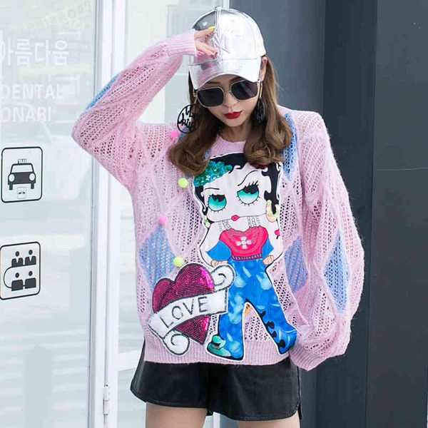sweater thin see through fabric sequins heavy nightwear female loose-fitting fashion super xian age reduction top, White;black
sweater thin see through fabric sequins heavy nightwear female loose-fitting fashion super xian age reduction top, White;black