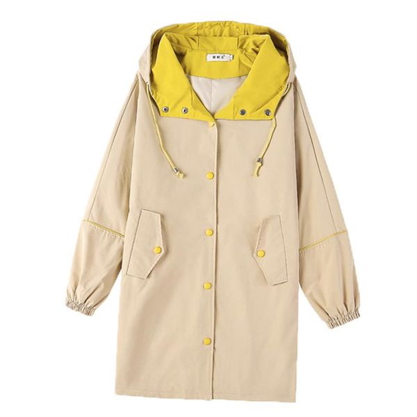 women's trench coats 2021 spring autumn korean coat women fashion print hooded windbreaker long single breasted loose ladies clothes h3, Tan;black
women's trench coats 2021 spring autumn korean coat women fashion print hooded windbreaker long single breasted loose ladies clothes h3, Tan;black