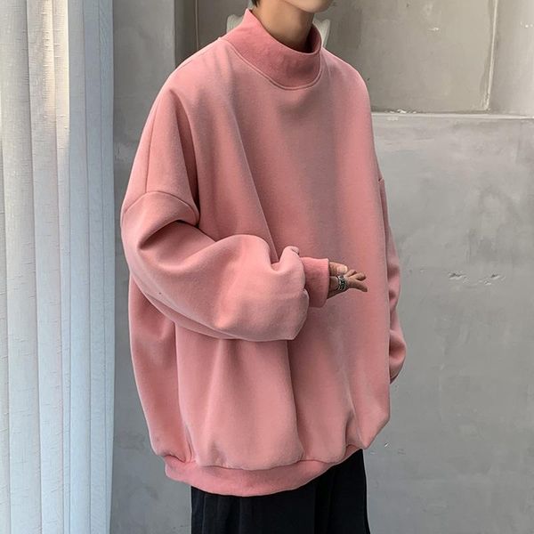 men's hoodies & sweatshirts 2021 black/white/pink/blue coats long sleeve high collar cotton casual clothes oversized pullover
men's hoodies & sweatshirts 2021 black/white/pink/blue coats long sleeve high collar cotton casual clothes oversized pullover