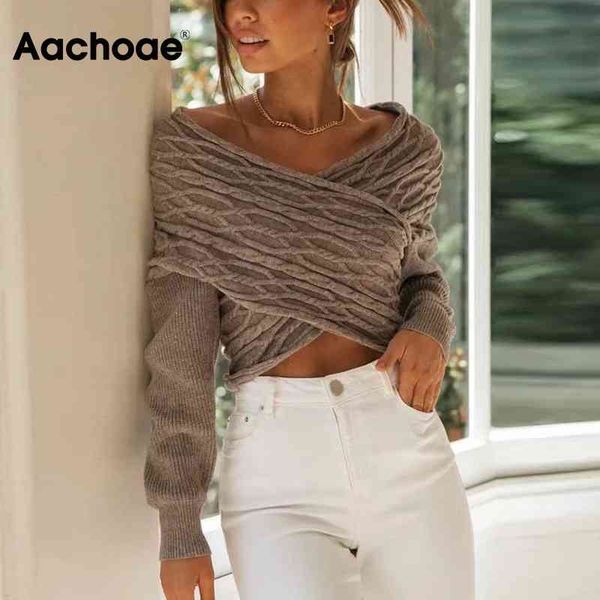 aachoae stylish crossover twist sweater women v neck knitted fashion batwing long sleeve cropped pullovers 210413, White;black
aachoae stylish crossover twist sweater women v neck knitted fashion batwing long sleeve cropped pullovers 210413, White;black