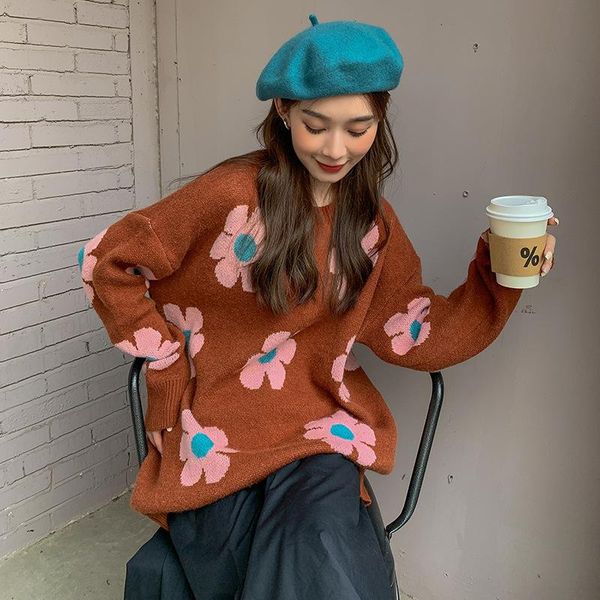 women's sweaters plus size 3xl vintage flower women pullover winter korean oversized sweater knitwear casual loose jumper pull femme, White;black
women's sweaters plus size 3xl vintage flower women pullover winter korean oversized sweater knitwear casual loose jumper pull femme, White;black