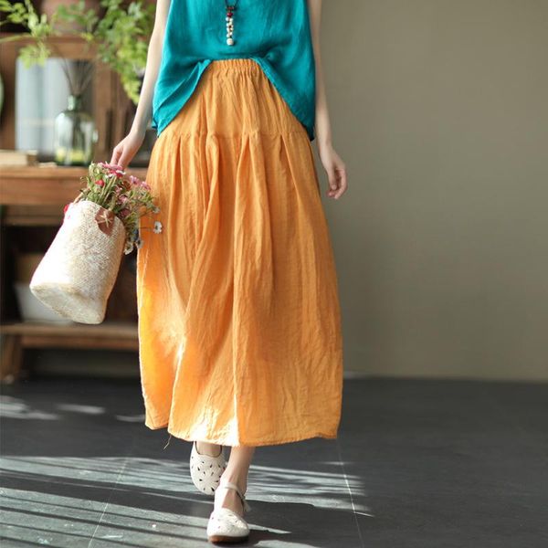 summer orange skirt 2021 women loose casual retro elastic waist spliced double layer cotton and linen skirts 5 colors, Black
summer orange skirt 2021 women loose casual retro elastic waist spliced double layer cotton and linen skirts 5 colors, Black