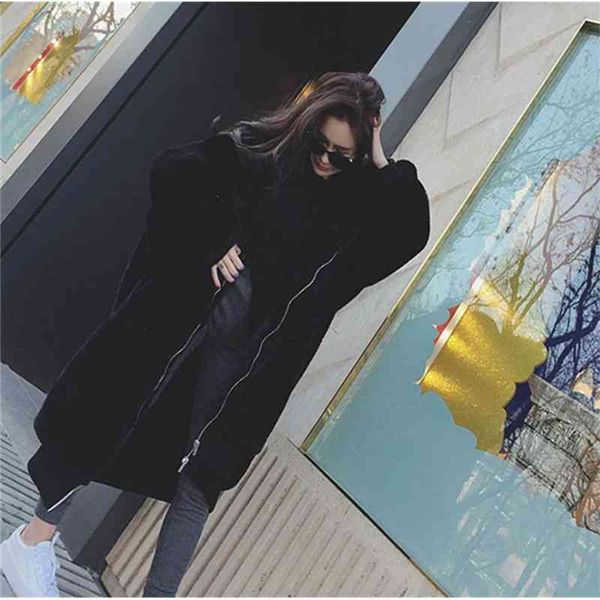 women's wool & blends faux fur coat hoodies ry thick warm long rabbit jacket loose winter casaco feminino j3245 ssse, Black
women's wool & blends faux fur coat hoodies ry thick warm long rabbit jacket loose winter casaco feminino j3245 ssse, Black