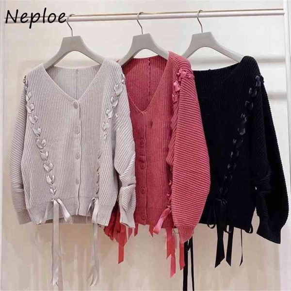 neploe elegant chic drawstring design knit women coat v neck single breasted sweaters spring sweet all-match cardigans 210510, White
neploe elegant chic drawstring design knit women coat v neck single breasted sweaters spring sweet all-match cardigans 210510, White