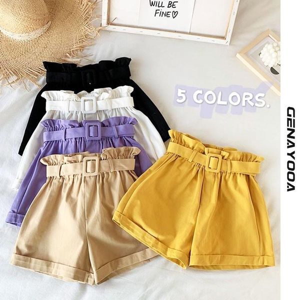 women's shorts genayooa high waist women 2021 summer korean candy short feminino ladies casual elastic mini, White;black
women's shorts genayooa high waist women 2021 summer korean candy short feminino ladies casual elastic mini, White;black