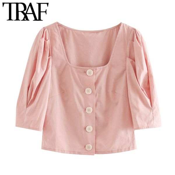 traf women sweet fashion button-up cropped blouses vintage square collar lantern sleeve female shirts blusas chic 210415, White
traf women sweet fashion button-up cropped blouses vintage square collar lantern sleeve female shirts blusas chic 210415, White