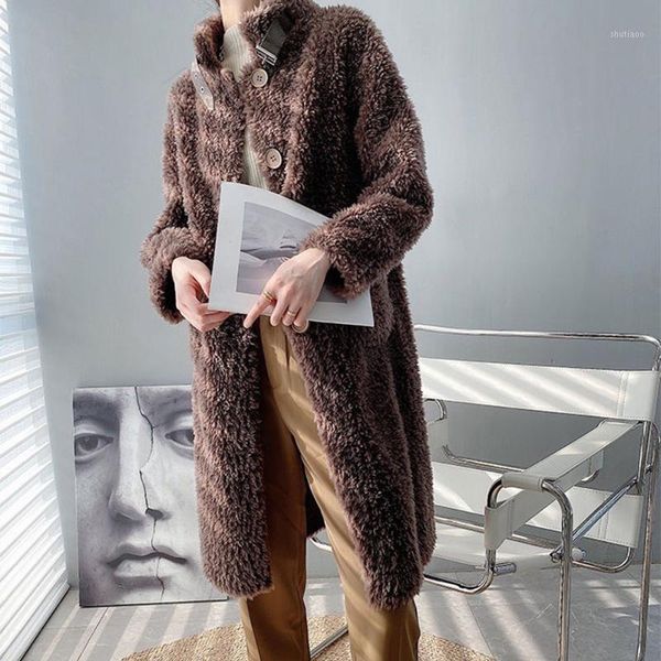 women's wool & blends real fur teddy coat oversize natural lamb long short coats female winter jackets outerwear, Black
women's wool & blends real fur teddy coat oversize natural lamb long short coats female winter jackets outerwear, Black