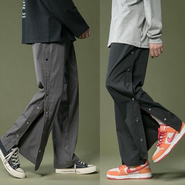 double side buttons casual cargo women pant spring streetwear loose straight trousers mens grey black
double side buttons casual cargo women pant spring streetwear loose straight trousers mens grey black