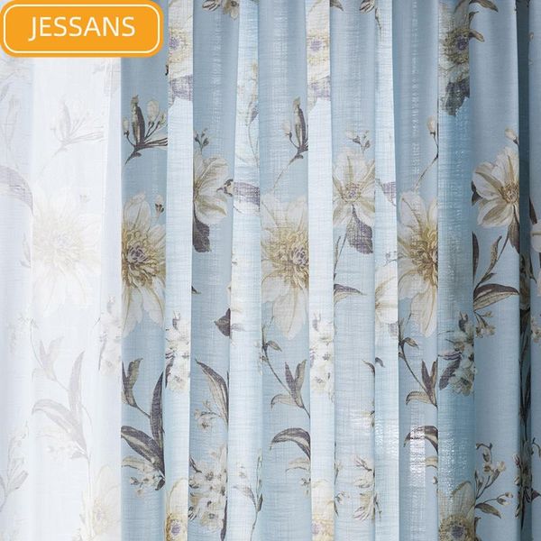 curtain & drapes american curtains for living dining room bedroom pastoral style blue printed fabric morden tulle customization
curtain & drapes american curtains for living dining room bedroom pastoral style blue printed fabric morden tulle customization