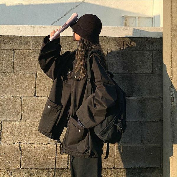 jackets women high street oversized chic cargo boyfriend bf style spring fashion ladies adjustable harajuku femme outwear women's, Black;brown
jackets women high street oversized chic cargo boyfriend bf style spring fashion ladies adjustable harajuku femme outwear women's, Black;brown