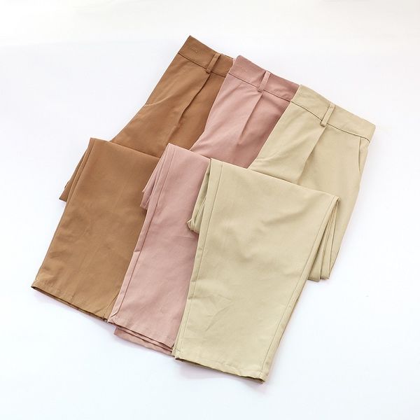 spring solid color slim high-waist women's pants casual female button fly ankle-length pants trousers women 210420, Black;white
spring solid color slim high-waist women's pants casual female button fly ankle-length pants trousers women 210420, Black;white