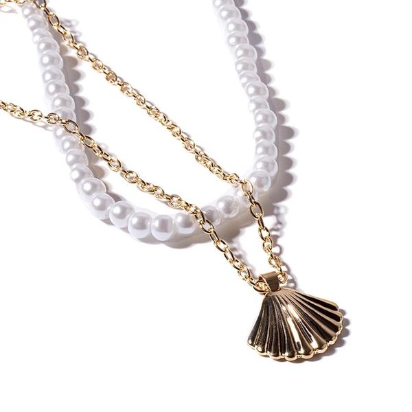 pendant necklaces luxury pearl stone necklace for women gold summer shell scallop chain multilayer jewely accessories, Silver
pendant necklaces luxury pearl stone necklace for women gold summer shell scallop chain multilayer jewely accessories, Silver