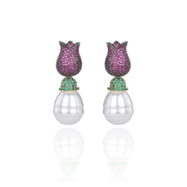 dangle & chandelier multicolors cubic zircon tulip earrings for wedding, pearl flower earring party, women girl gift ce11206, Silver
dangle & chandelier multicolors cubic zircon tulip earrings for wedding, pearl flower earring party, women girl gift ce11206, Silver