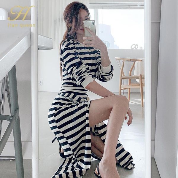 casual dresses h han queen autumn work korean stripe sheath round neck long sleeve evening party elegant dress moya, Black;gray
casual dresses h han queen autumn work korean stripe sheath round neck long sleeve evening party elegant dress moya, Black;gray