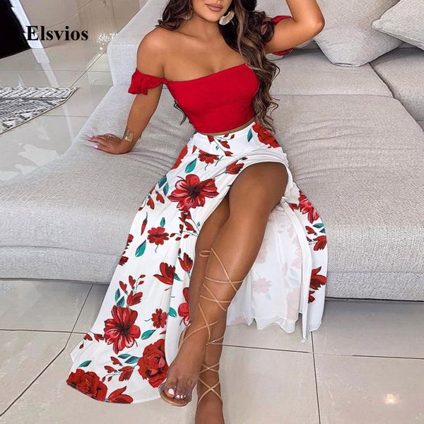 women's tracksuits fashion casual summer skirt outfits off shoulder and split long dress suits elegant floral print wome, Gray
women's tracksuits fashion casual summer skirt outfits off shoulder and split long dress suits elegant floral print wome, Gray