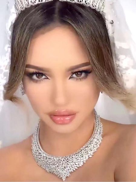 earrings & necklace asnora ladies luxury cubic zirconia jewelry set wedding and earring dubai bridal, Silver
earrings & necklace asnora ladies luxury cubic zirconia jewelry set wedding and earring dubai bridal, Silver