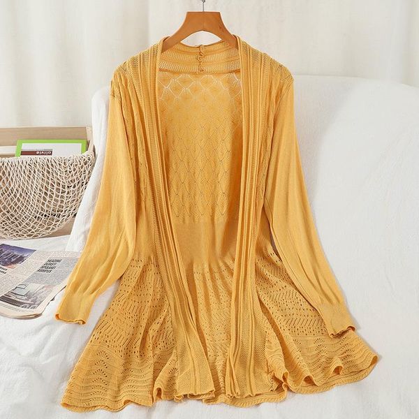 women's jackets spring autumn 2021 fashion women knit thin sunscreen jacket long sleeve solid loose casual versatile cardigan coat hara, Black;brown
women's jackets spring autumn 2021 fashion women knit thin sunscreen jacket long sleeve solid loose casual versatile cardigan coat hara, Black;brown