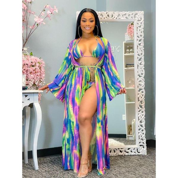 arrival 3 pcs women set tie dye x-long outwear and bikini summer beach outfits women's tracksuits, Gray
arrival 3 pcs women set tie dye x-long outwear and bikini summer beach outfits women's tracksuits, Gray