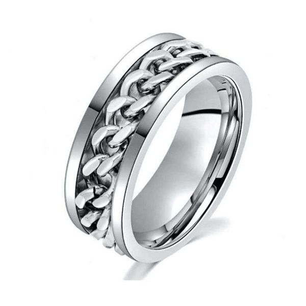 wedding rings 8mm punk titanium steel chain spinner polished 4color rotatable ring for men women accessories jewelry drop, Slivery;golden
wedding rings 8mm punk titanium steel chain spinner polished 4color rotatable ring for men women accessories jewelry drop, Slivery;golden