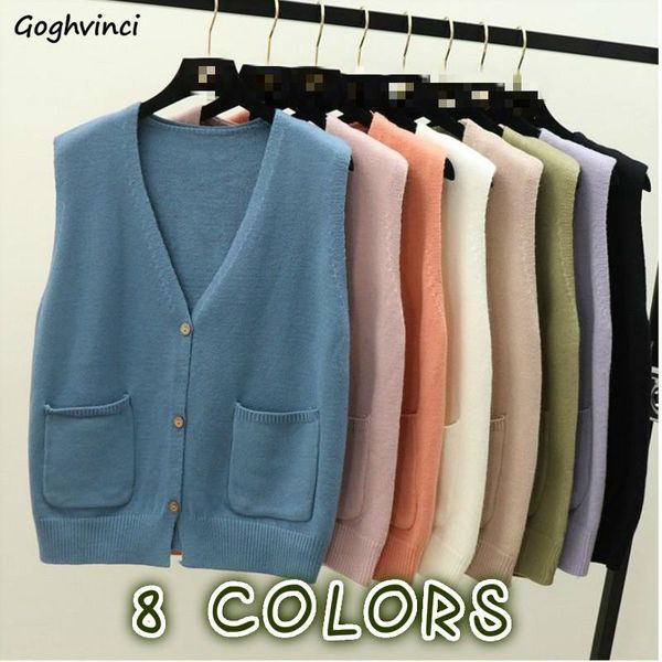 women's vests sweater women solid single breasted loose students colorful pockets korean female trendy sleeveless chic all-match ins, Black;white
women's vests sweater women solid single breasted loose students colorful pockets korean female trendy sleeveless chic all-match ins, Black;white