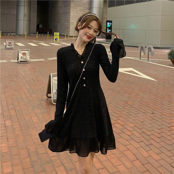 2021elegant sweater dress women long sleeve v-neck office knitted dress female vintage lace one-piece dress korea 2021 autumn winter, Black;gray
2021elegant sweater dress women long sleeve v-neck office knitted dress female vintage lace one-piece dress korea 2021 autumn winter, Black;gray
