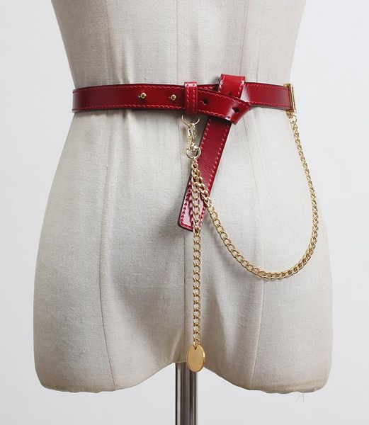 belts women's runway fashion genuine leather chain cummerbunds female dress coat corsets waistband decoration narrow belt r3558, Black;brown
belts women's runway fashion genuine leather chain cummerbunds female dress coat corsets waistband decoration narrow belt r3558, Black;brown